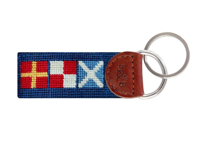 Needlepoint Collection | Got Rum Needlepoint Key Fob | Classic Navy | Smathers and Branson-Key Fob-Sterling-and-Burke