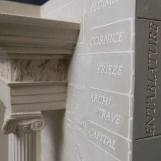 Doric and Iconic Order Bookends Sculpture Set | Custom Doric and Iconic Order Plaster Model | Extraordinary Quality and Detail | Made in England | Timothy Richards-Desk Accessory-Sterling-and-Burke