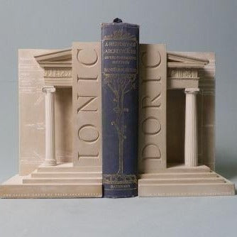 Doric and Iconic Order Bookends Sculpture Set | Custom Doric and Iconic Order Plaster Model | Extraordinary Quality and Detail | Made in England | Timothy Richards-Desk Accessory-Sterling-and-Burke