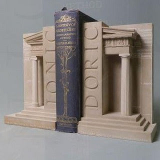 Doric and Iconic Order Bookends Sculpture Set | Custom Doric and Iconic Order Plaster Model | Extraordinary Quality and Detail | Made in England | Timothy Richards-Desk Accessory-Sterling-and-Burke