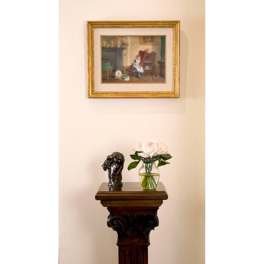 Antique Watercolor Painting | Interior of Hine Family House, 1872 by Esther Hine | 15.5" x 19"-Watercolor-Sterling-and-Burke