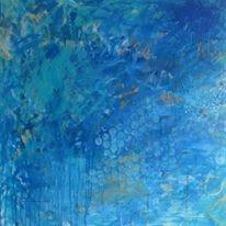 Art | Agua e Sol | Acrylic Mixed Media on Gallery Canvas by Fabiano Amin | 36" x 36"-Acrylic Painting-Sterling-and-Burke
