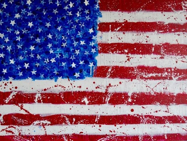 Art | USA 4 | Original Acrylic on Canvas by Fabiano Amin | 30" x 40"-Acrylic Painting-Sterling-and-Burke