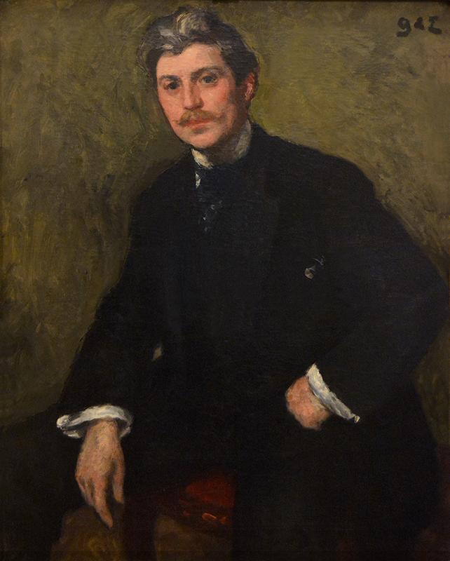 Antique Oil Painting | L'Homme assis. ca. 1901 by Georges D'Espagnat | 48.5" x 36" Framed-Oil Painting-Sterling-and-Burke