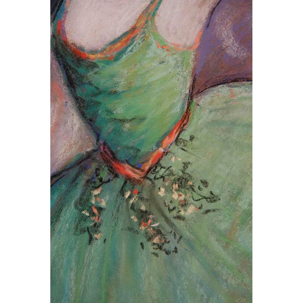Antique Pastel on Board | Dancer in Green by Louis Kronberg | 39.5" x 30.5"-Pastel-Sterling-and-Burke
