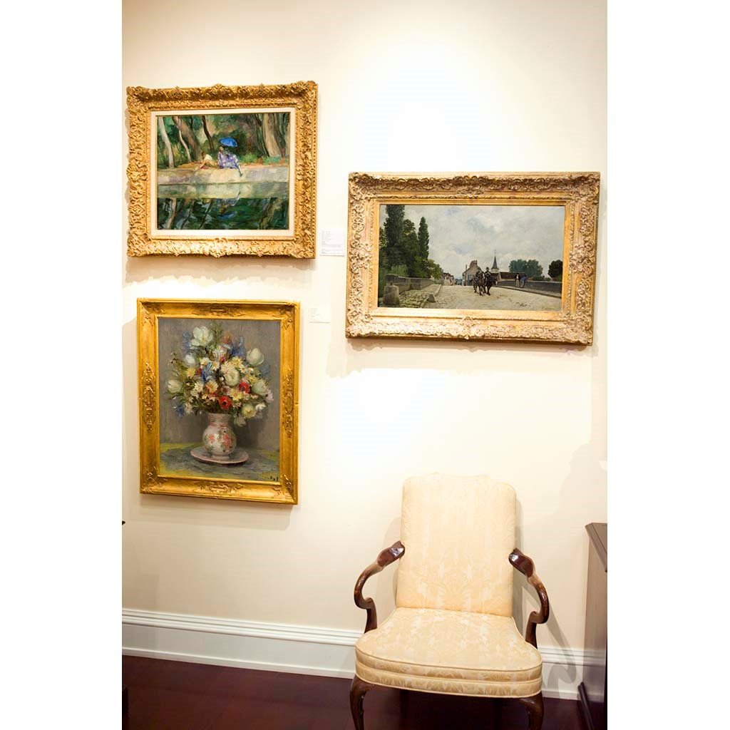 Antique Oil Painting | Le Pont by Stanislas Lepine | 27 1/4" x 39 3/4"-Oil Painting-Sterling-and-Burke