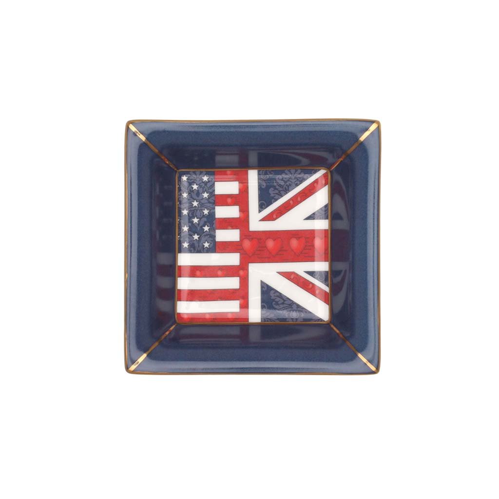 Halcyon Days A Very Special Relationship Trinket Tray, Square-Bone China-Sterling-and-Burke