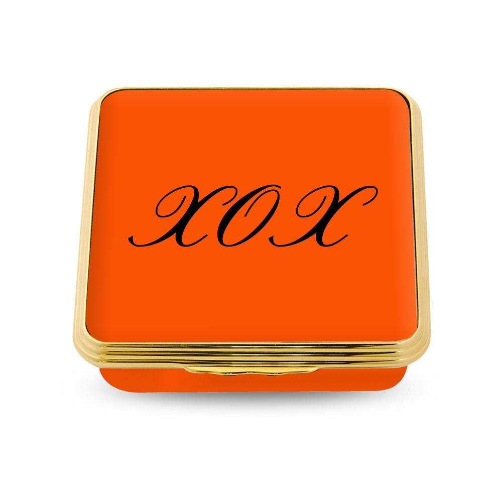 Halcyon Days Monogrammed Square Enamel Box-Enamel Box-Sterling-and-Burke