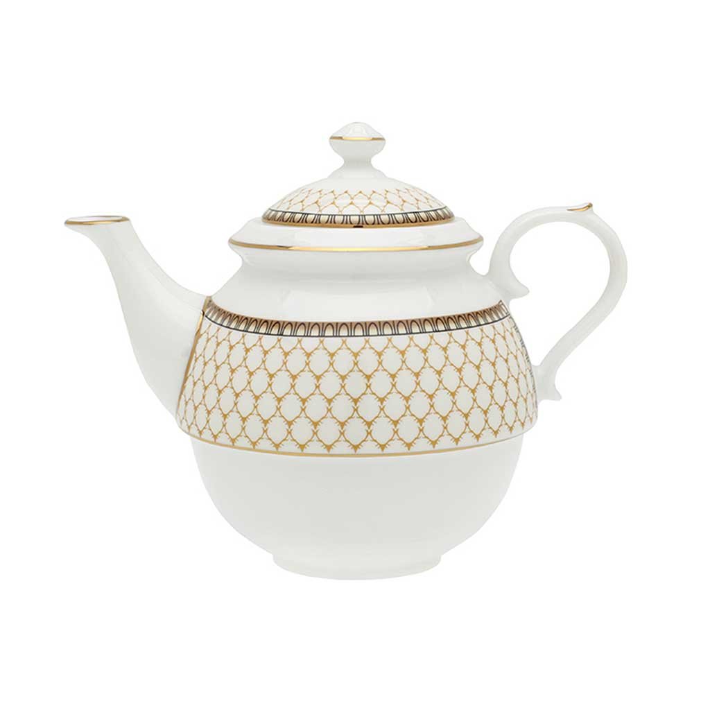 Halcyon Days Antler Trellis Tea for One in Ivory-Bone China-Sterling-and-Burke