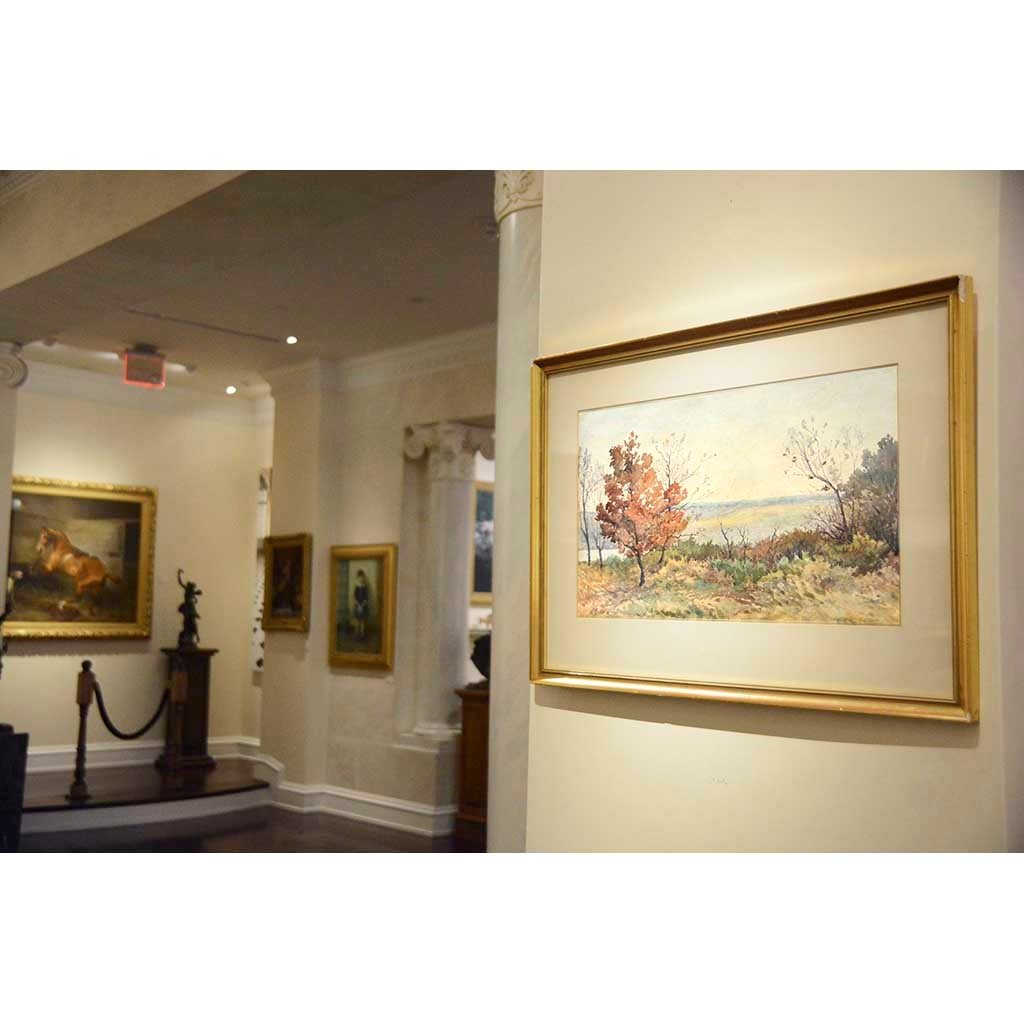 Antique Oil Painting | Paysage automnal (Autumn Landscape) by Henri Joseph Harpignies | 26" by 35"-Original Watercolor-Sterling-and-Burke