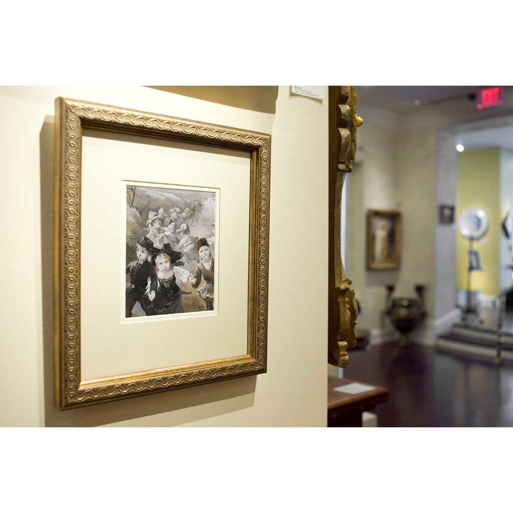 Antique Pencil on Paper | Farandole d'enfants costumes by Henry Jean Jules Geoffroy | 7 5/8" by 6 1/8"-Mixed Media-Sterling-and-Burke