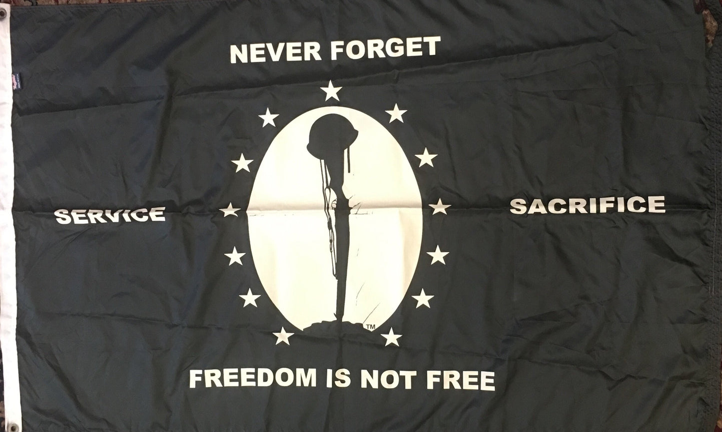 "NEVER FORGET" | Flag | 35.5 x 57"-Vintage Flag-Sterling-and-Burke