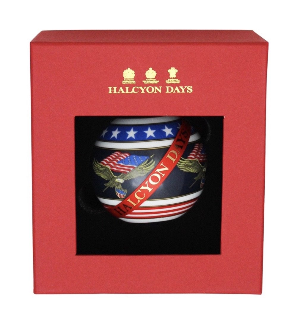 Halcyon Days Star Spangled Banner Christmas Bauble-Ornament-Sterling-and-Burke