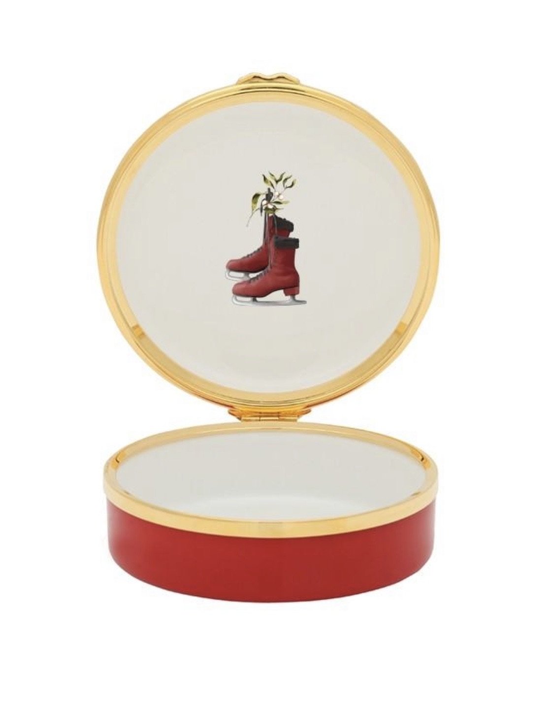Halcyon Days Christmas Ice Skating Enamel Box-Enamel Box-Sterling-and-Burke