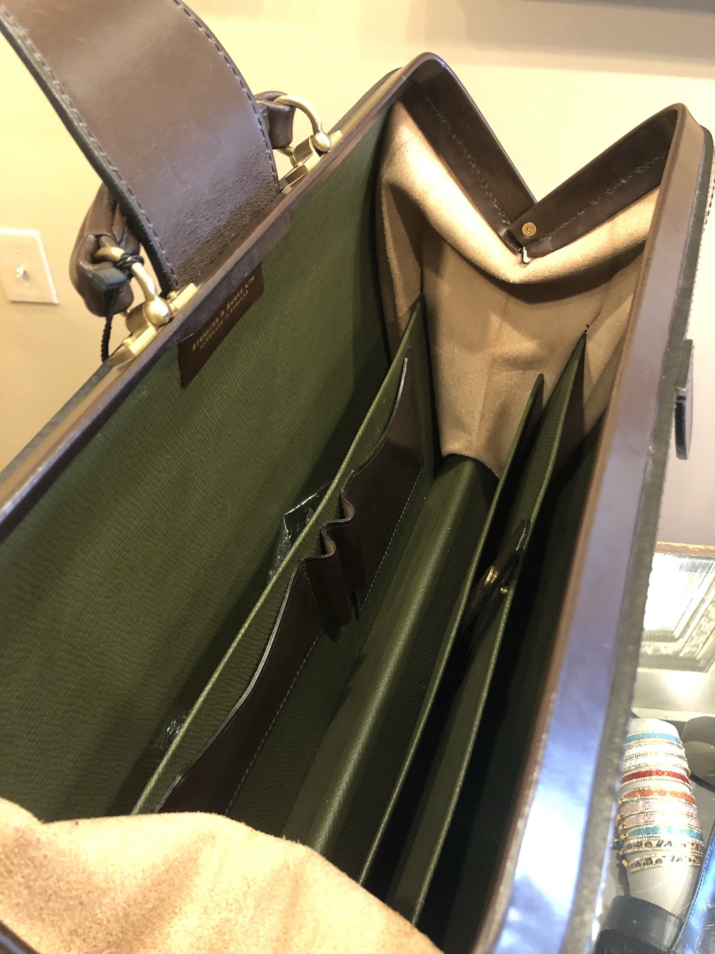 Sterling & Burke Top Frame Briefcase in Havana-Business Bags-Sterling-and-Burke