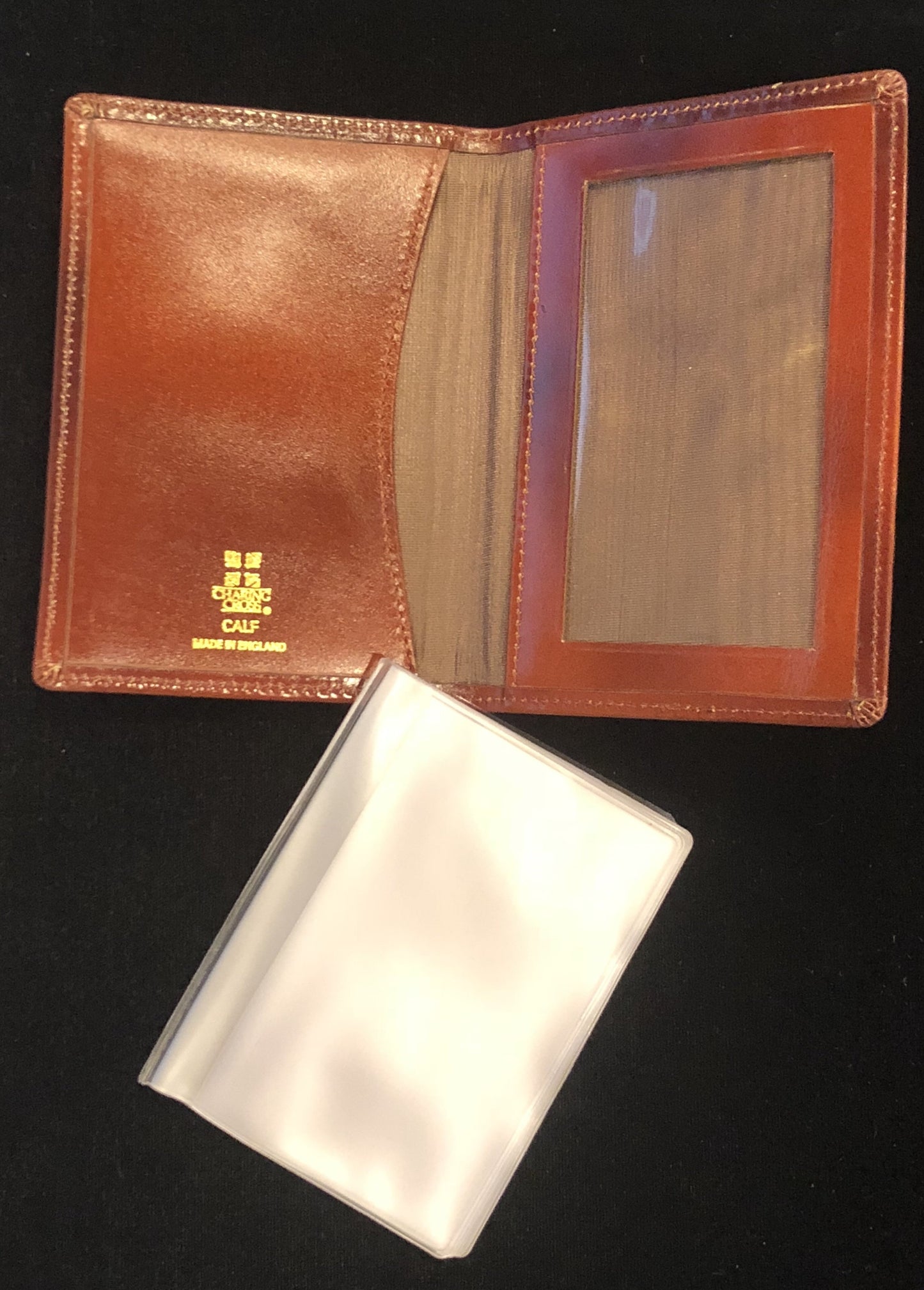 Charing Cross Card Case with Window and Removable Plastic Card Insert | Smooth Calf Leather | Made in England | Sterling and Burke-Business Card Case-Sterling-and-Burke