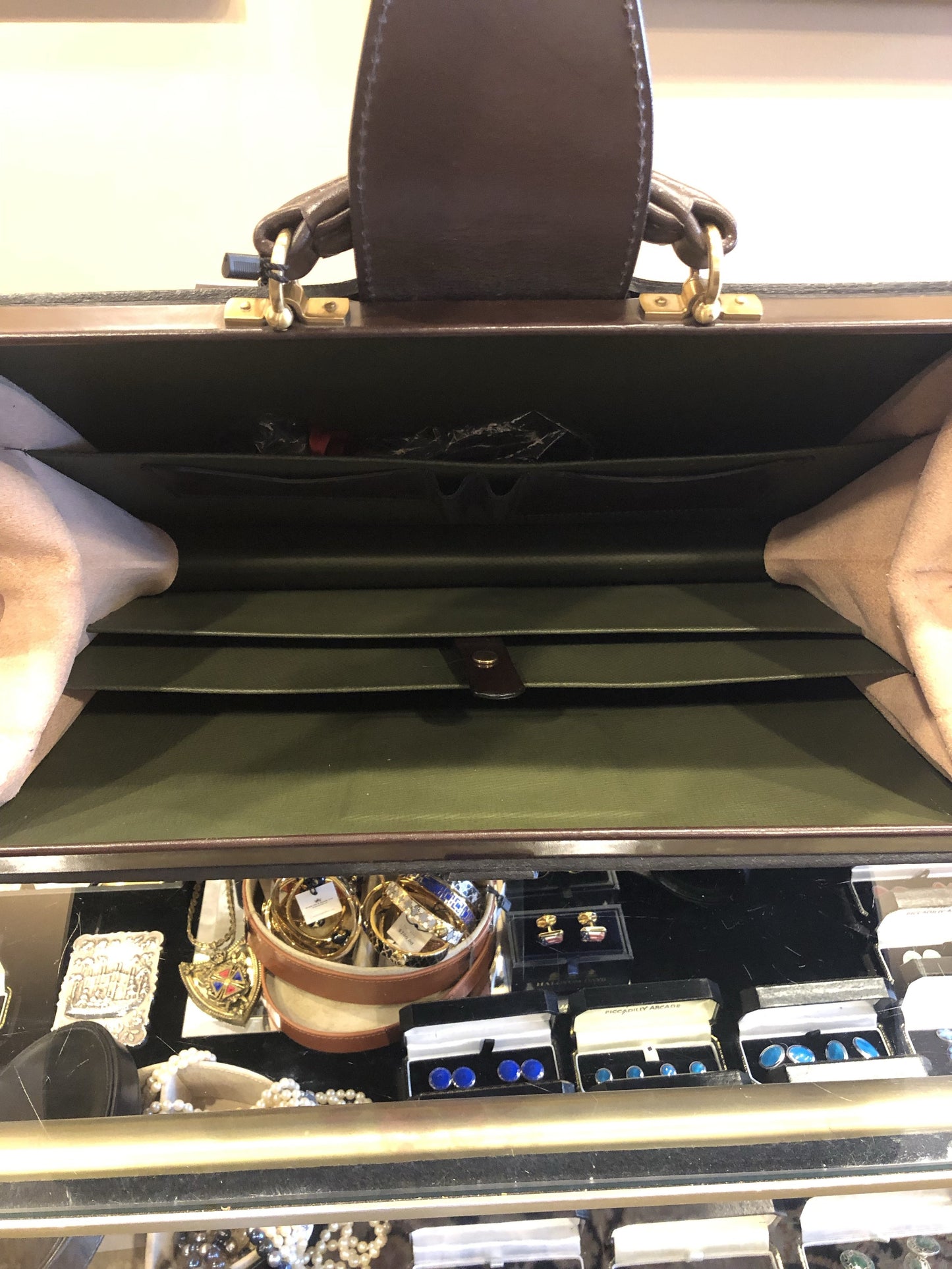 Sterling & Burke Top Frame Briefcase in Havana-Business Bags-Sterling-and-Burke