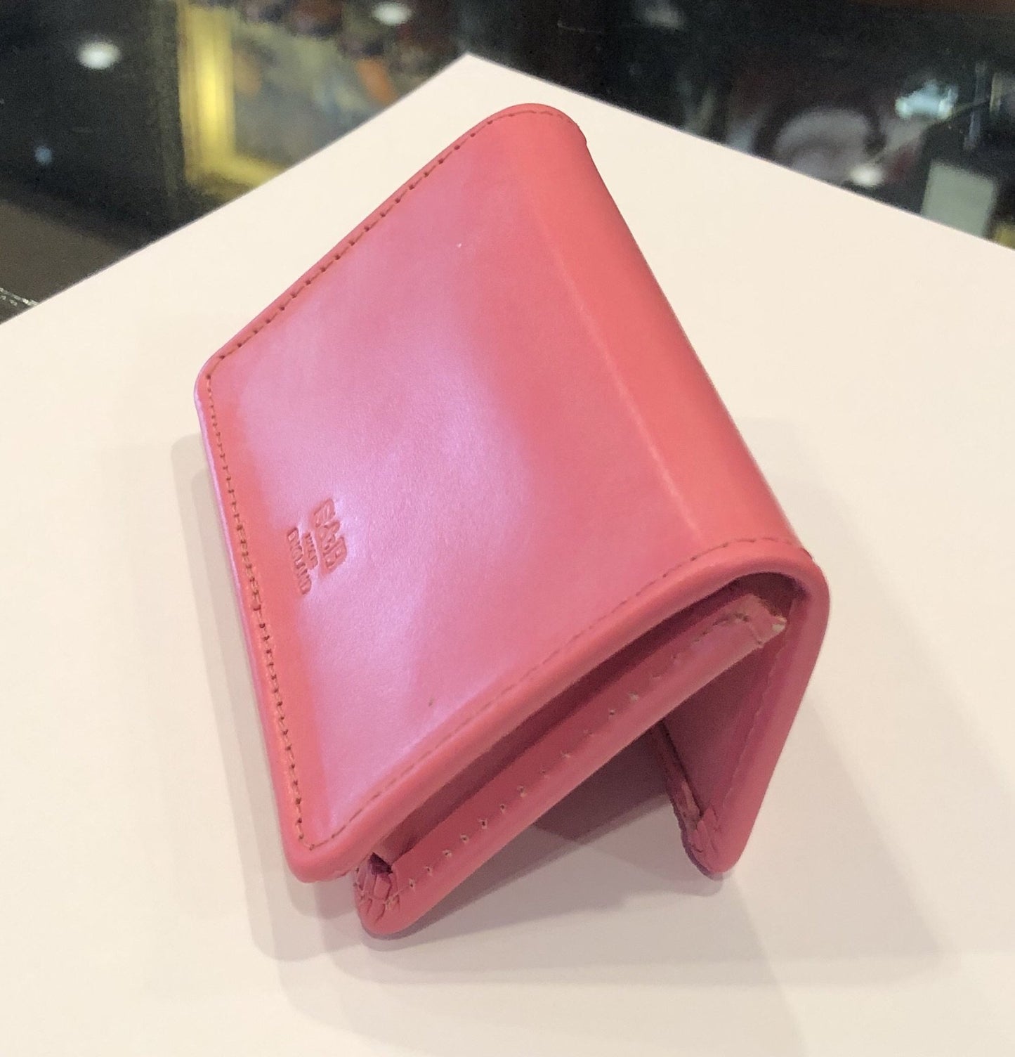 Business Card Case with Snap | English Leather | Red, Black, and Pink | Sterling and Burke-Business Card Case-Sterling-and-Burke