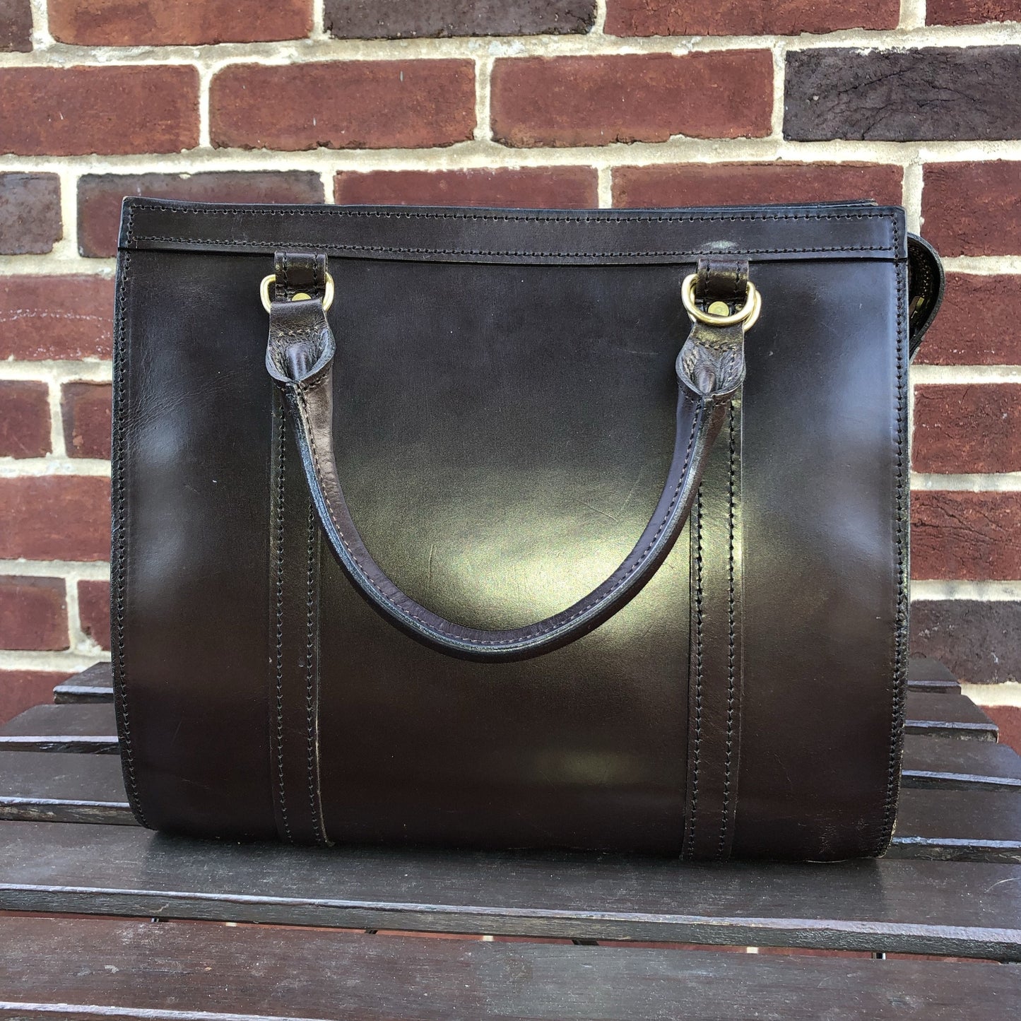 Sterling & Burke Classic Beatrice Handbag in Dark Havana-Handbag-Sterling-and-Burke