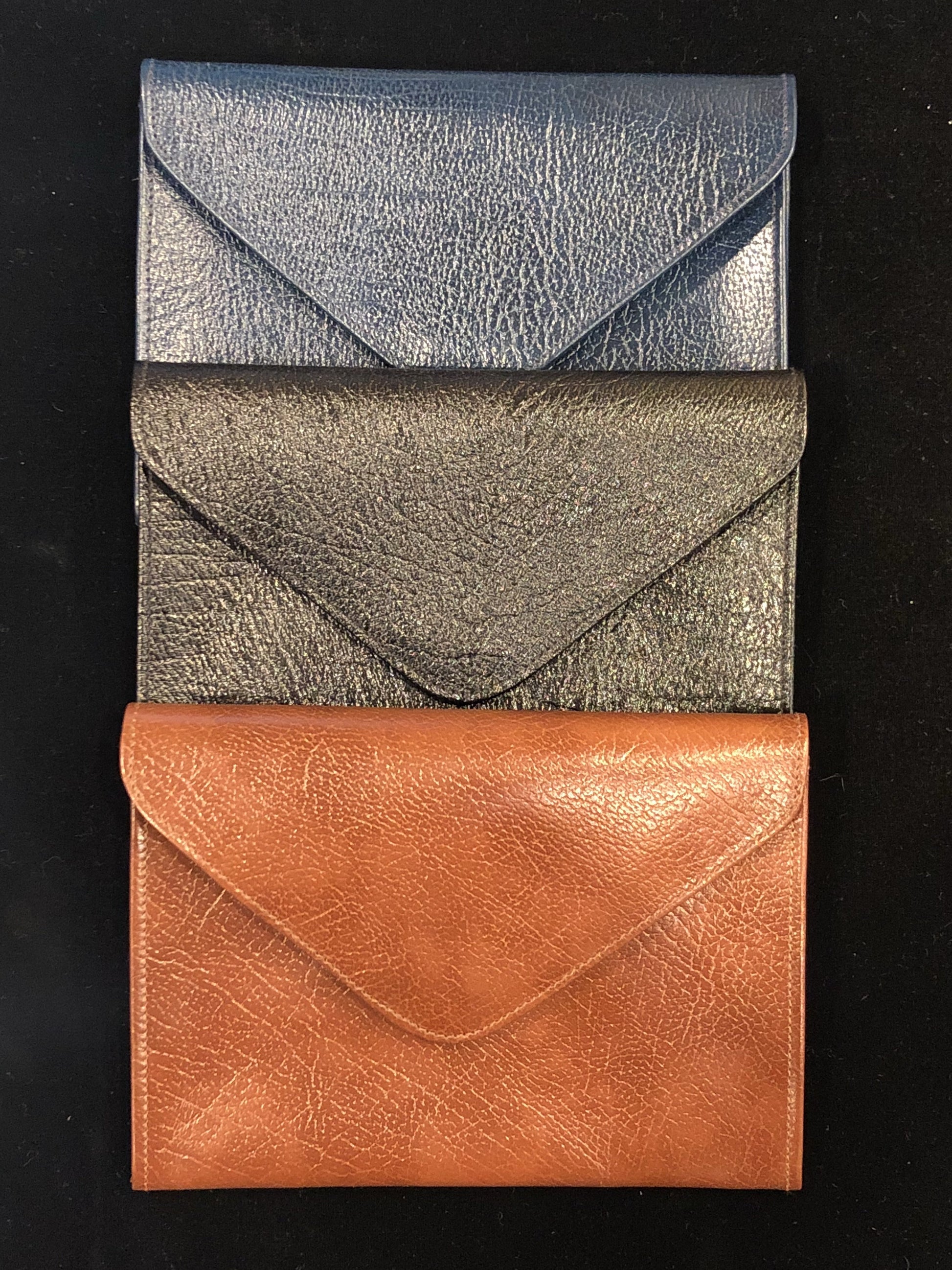 Photo Envelope Wallet with a Pen | Smooth Calf Leather | Silk Lining | Made in England | Sterling and Burke-Leather Envelope-Sterling-and-Burke