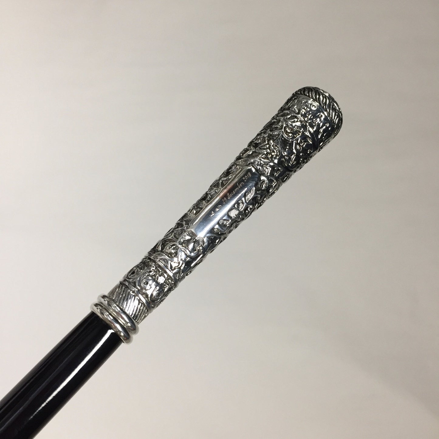 Sterling Silver Cane | Elegant Cane for Gentleman | Sterling Silver Dress Stick | Victorian | White Tie-Walking Stick-Sterling-and-Burke