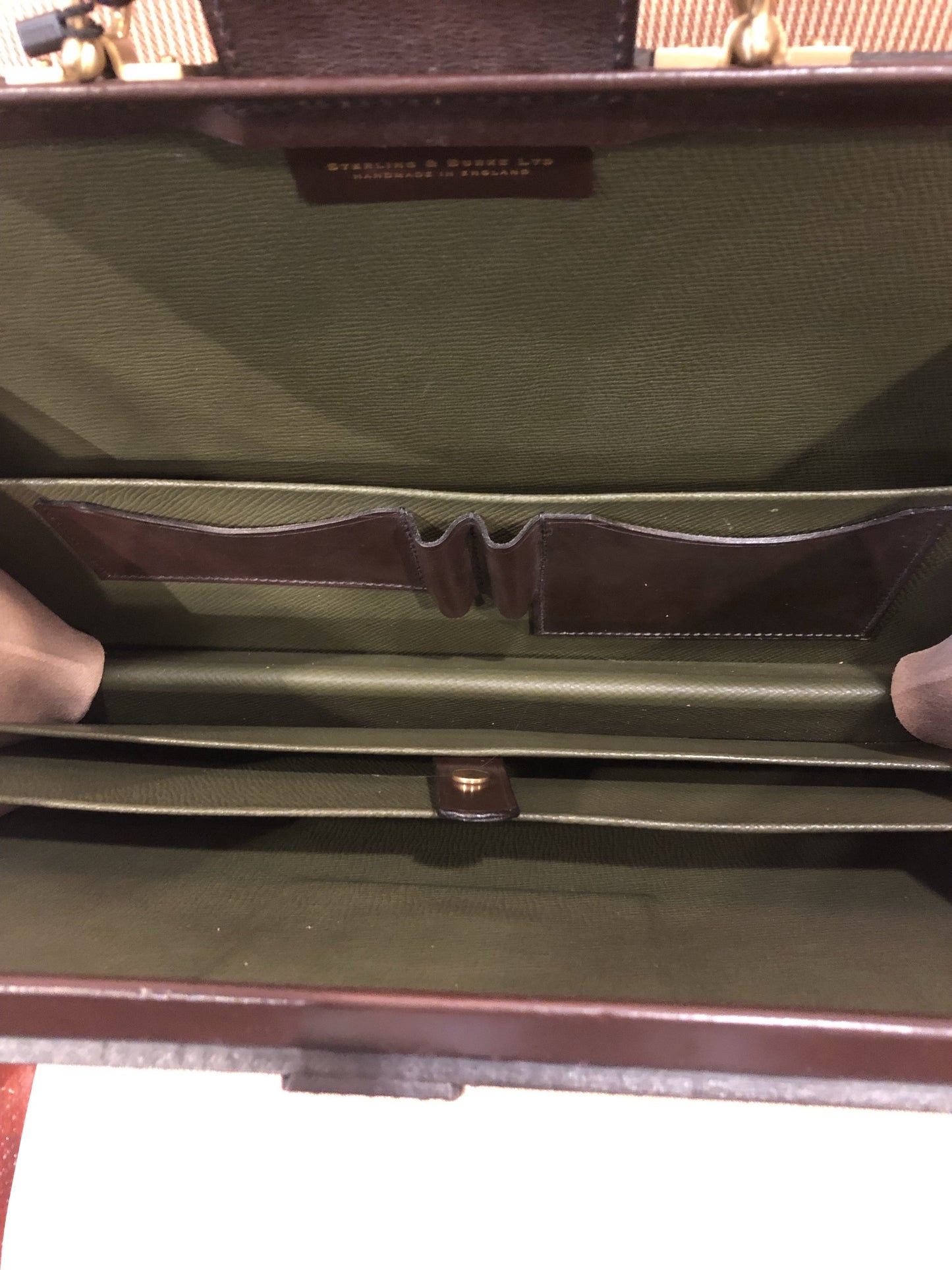 Sterling & Burke Top Frame Briefcase in Havana-Business Bags-Sterling-and-Burke