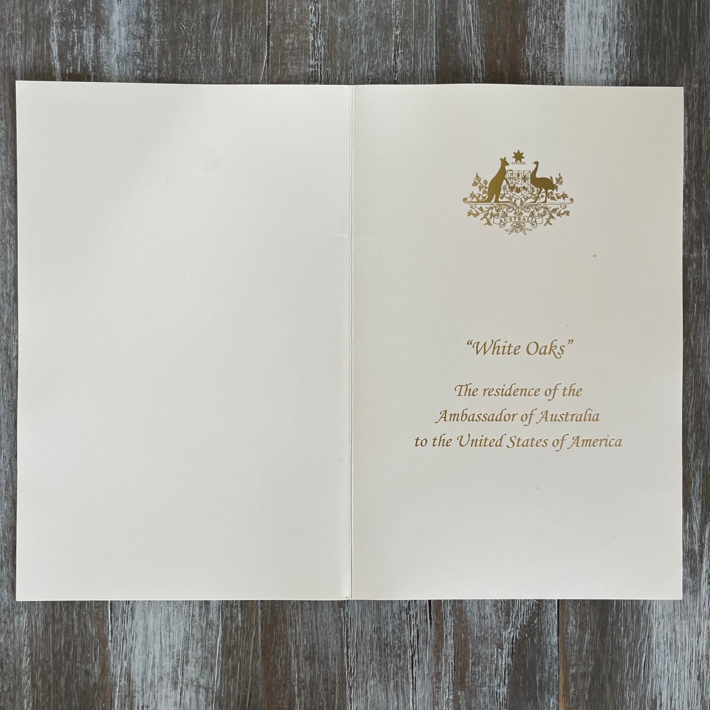 Australian Embassy Proof | Program Cover | Diplomatic Menu Program Folder | Place Card | Graphic Work