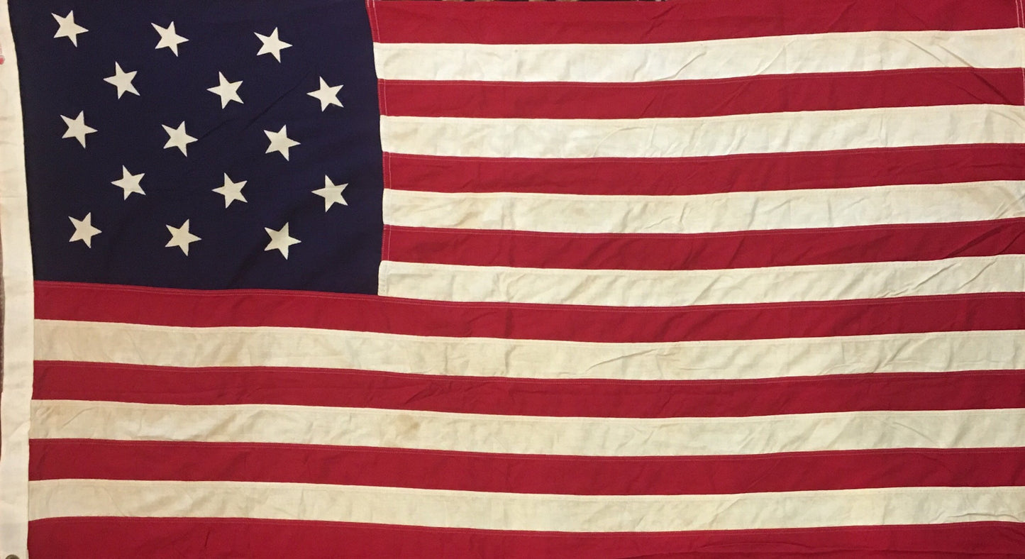 15 Star Flag, 60.5 by 35.5 Inches-Vintage Flag-Sterling-and-Burke