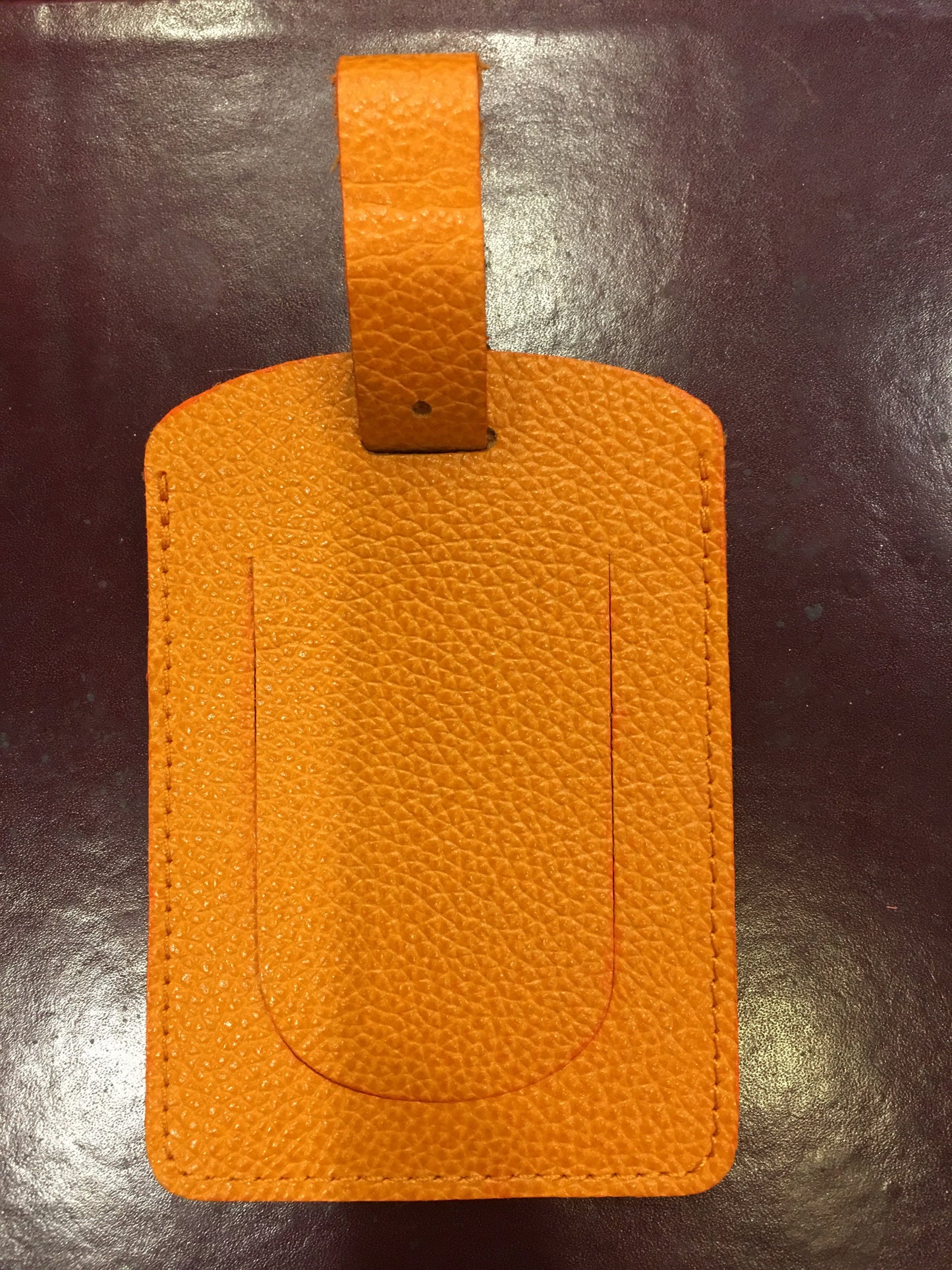 Leather Luggage Tag | Black | Orange | Daines and Hathaway | Made in England-Luggage Tag-Sterling-and-Burke