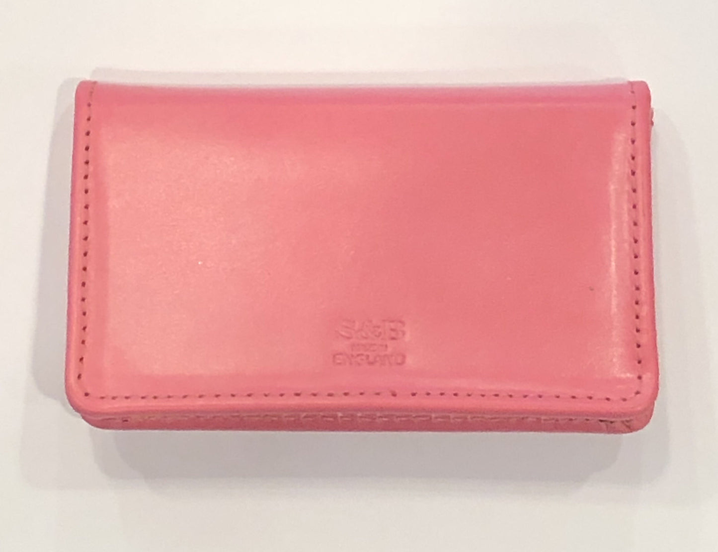 Business Card Case with Snap | English Leather | Red, Black, and Pink | Sterling and Burke-Business Card Case-Sterling-and-Burke