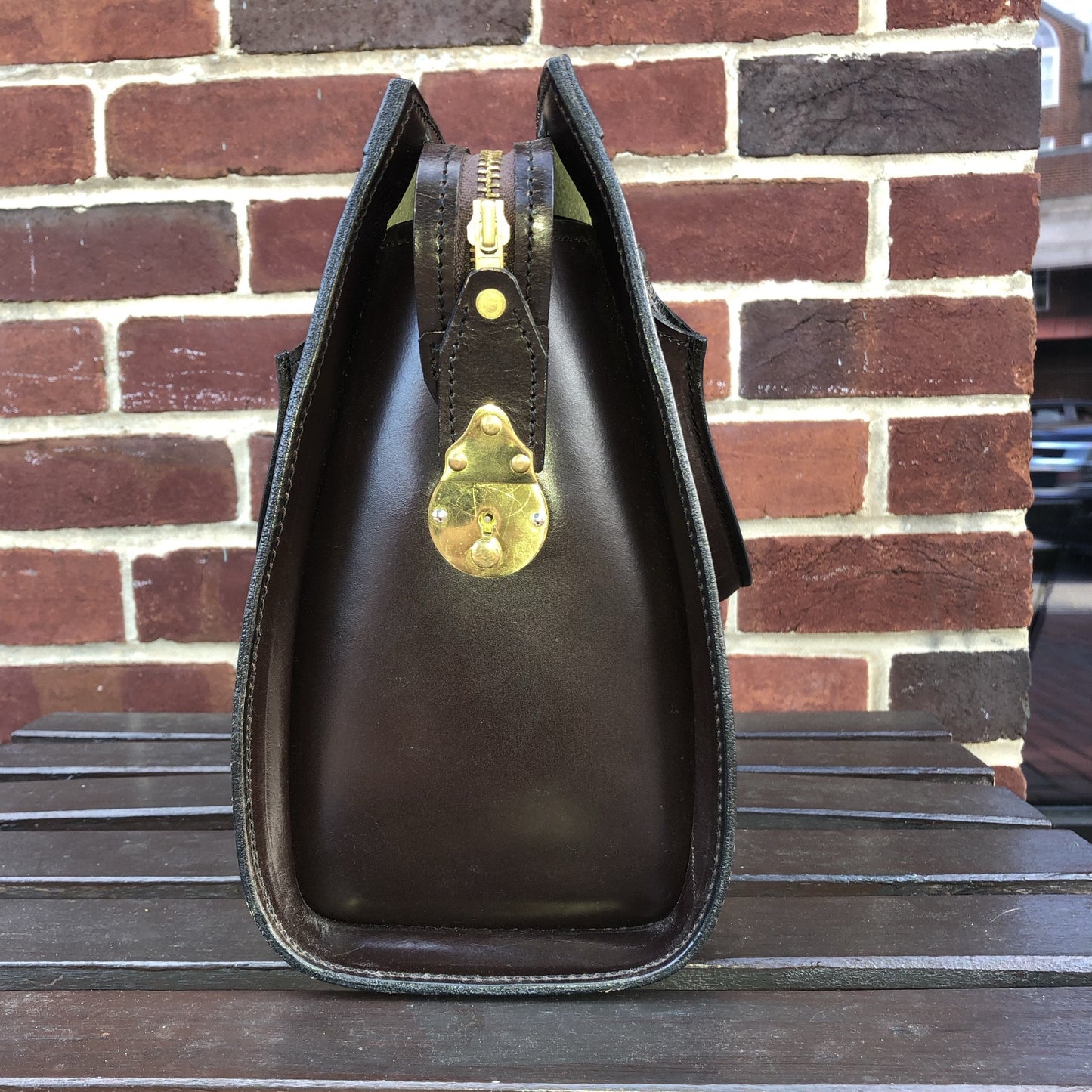 Sterling & Burke Classic Beatrice Handbag in Dark Havana-Handbag-Sterling-and-Burke