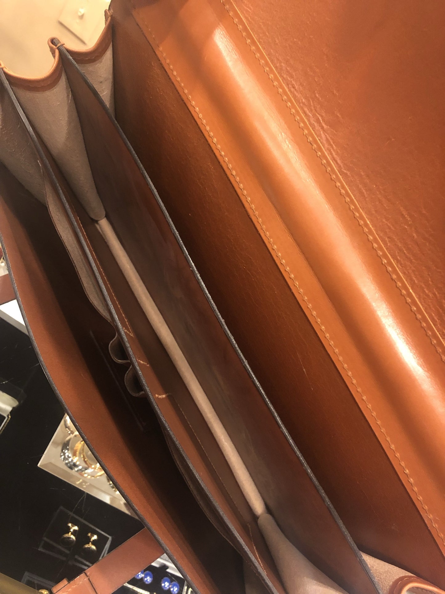 Sterling & Burke Strap Around Document Case in Dark London Tan with Brass-Business Bags-Sterling-and-Burke