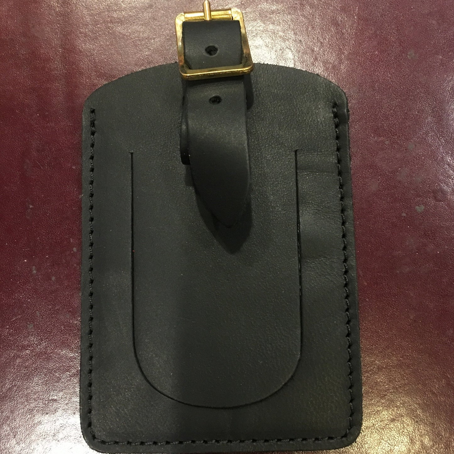 Leather Luggage Tag | Black | Orange | Daines and Hathaway | Made in England-Luggage Tag-Sterling-and-Burke
