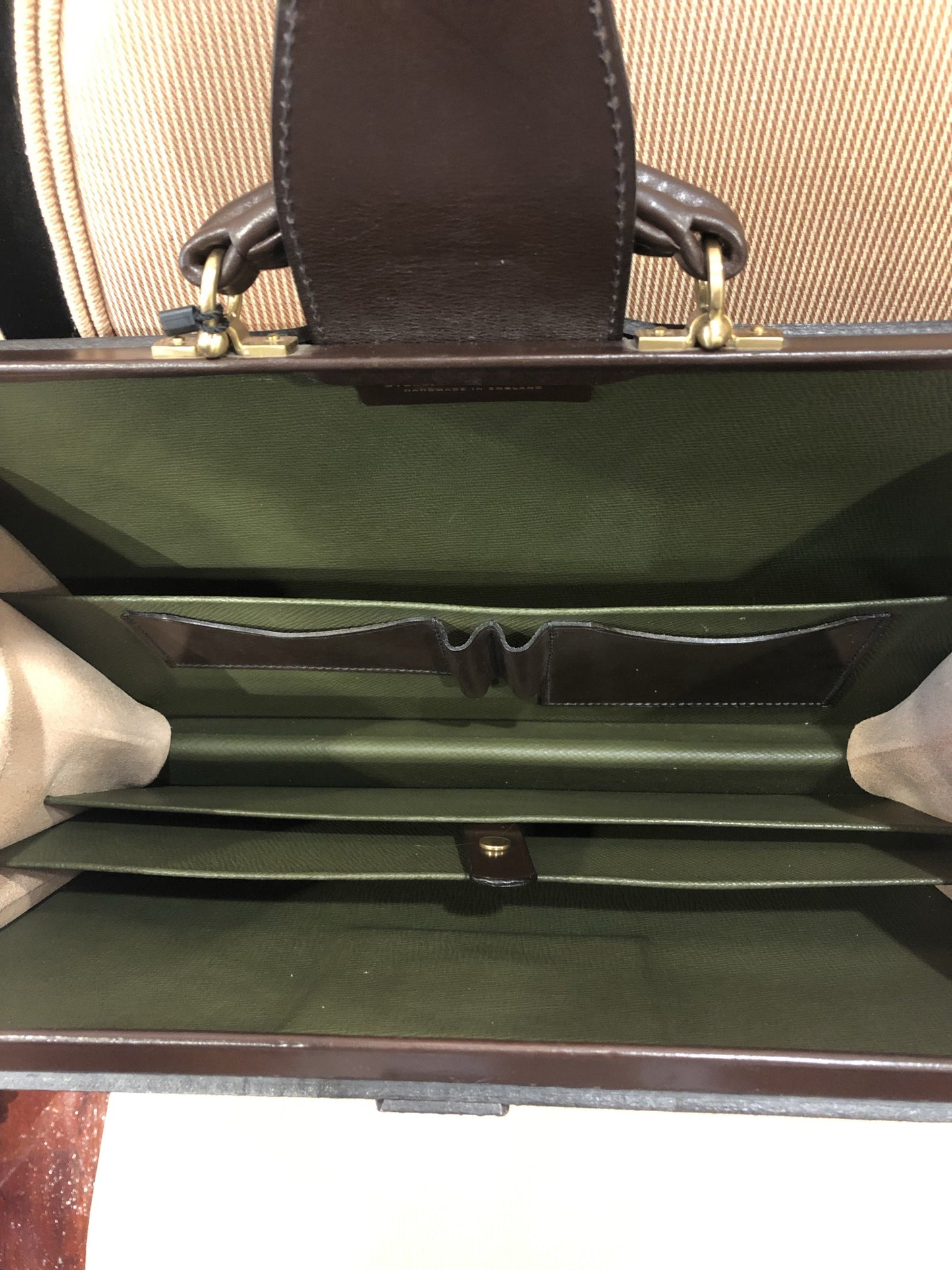 Sterling & Burke Top Frame Briefcase in Havana-Business Bags-Sterling-and-Burke