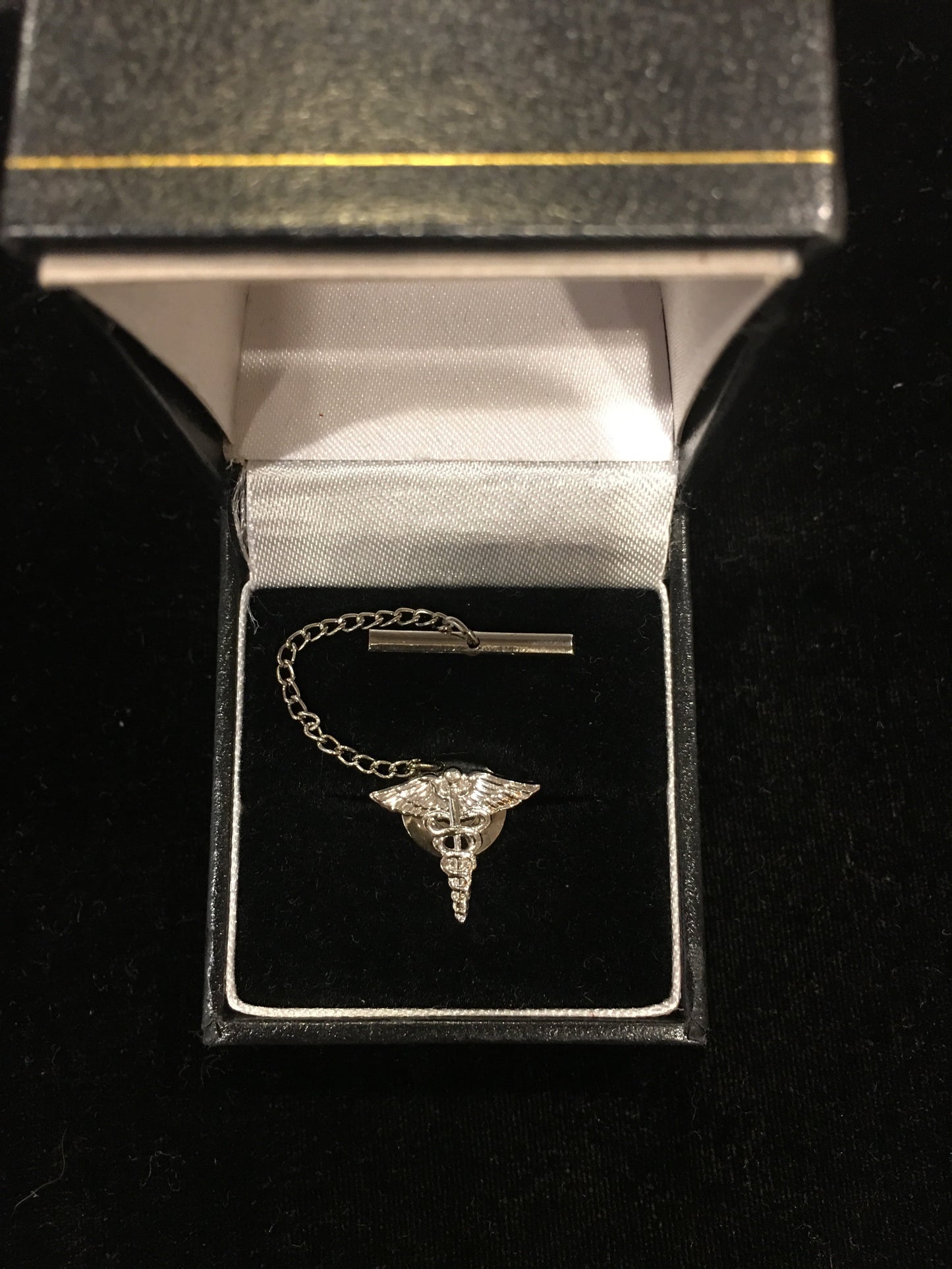 Caduceus Tie Tack-Tie Tack-Sterling-and-Burke