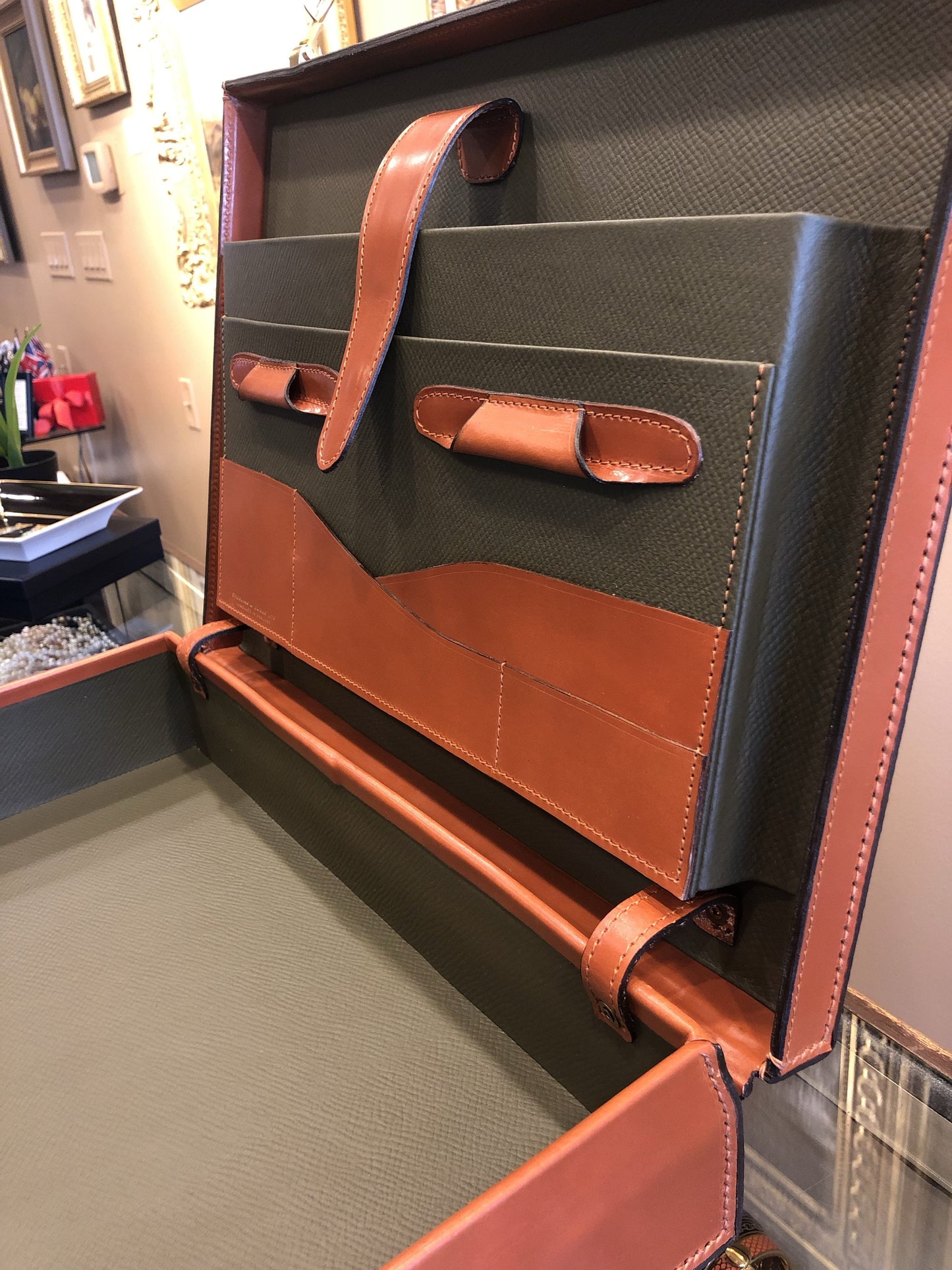3.5 Inch Lid Over Body Attache Case, BESPOKE | Hand Stitched | English Bridle Leather | Sterling and Burke-Attache-Sterling-and-Burke