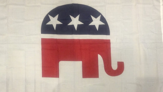 Republican Party Elephant Flag | 36" x 61"-Flag-Sterling-and-Burke