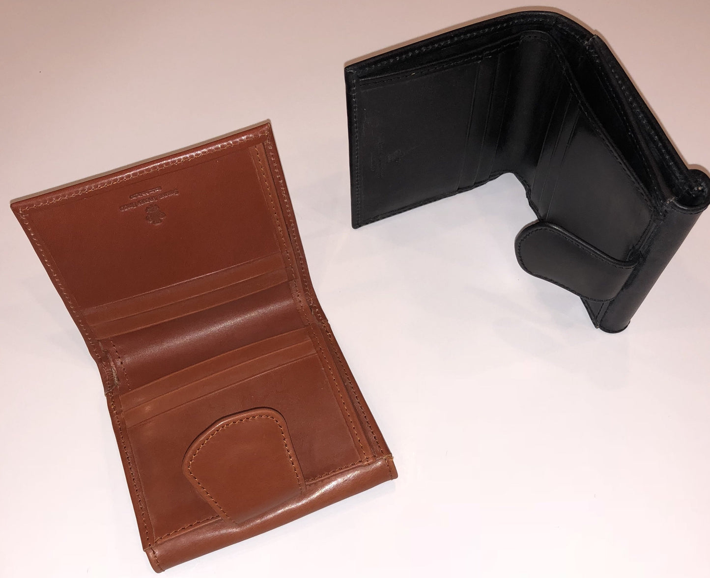 Black bridle hide leather wallet with coin purse and snap | Dark London Tan | Sterling and Burke-Wallet-Sterling-and-Burke