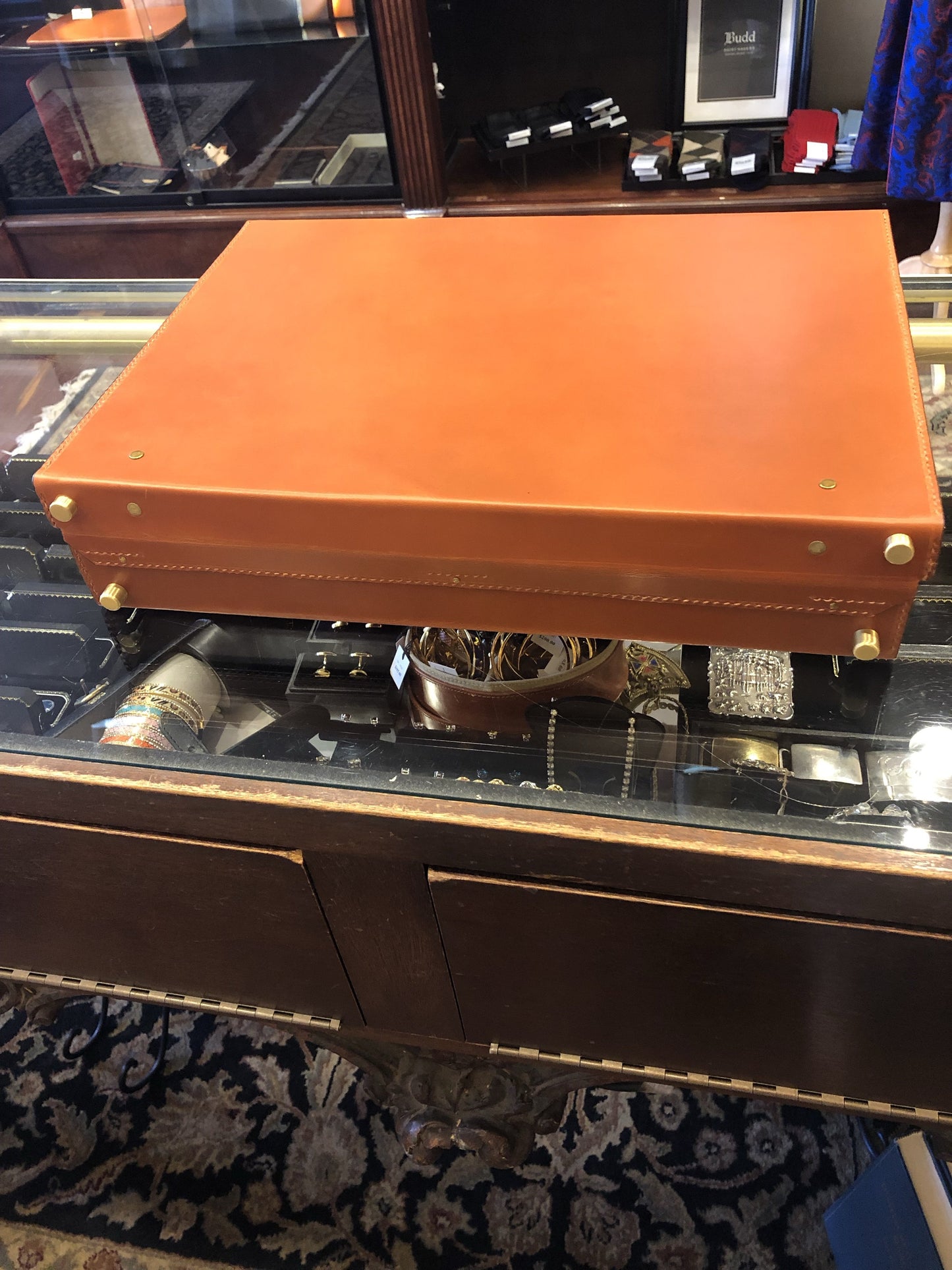 3.5 Inch Lid Over Body Attache Case, BESPOKE | Hand Stitched | English Bridle Leather | Sterling and Burke-Attache-Sterling-and-Burke
