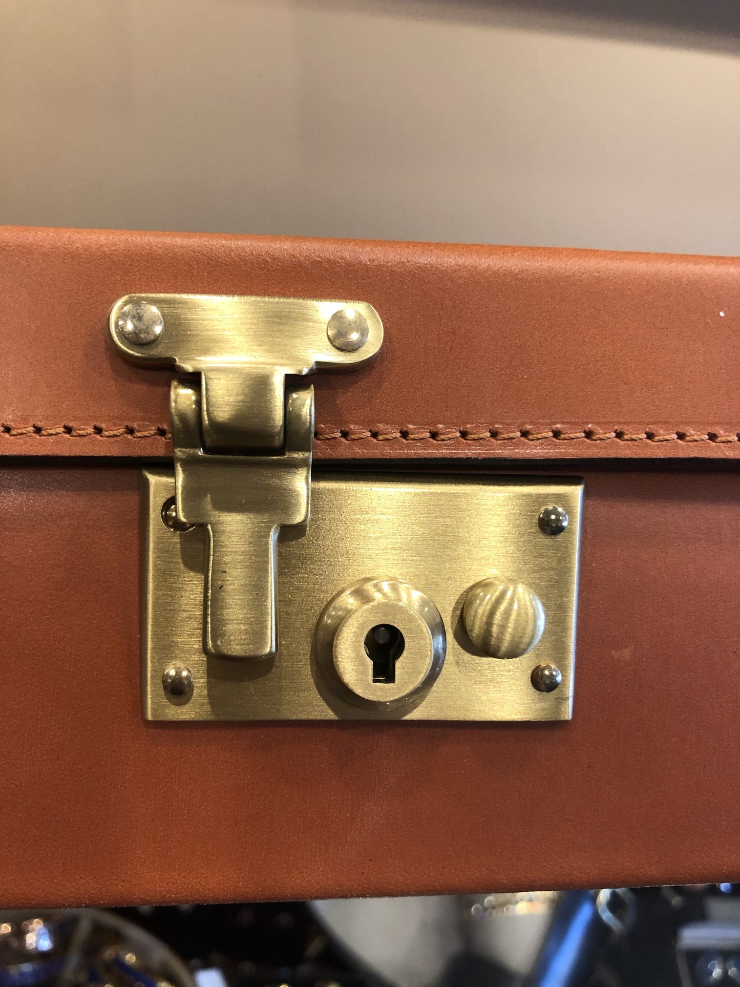 3.5 Inch Lid Over Body Attache Case, BESPOKE | Hand Stitched | English Bridle Leather | Sterling and Burke-Attache-Sterling-and-Burke