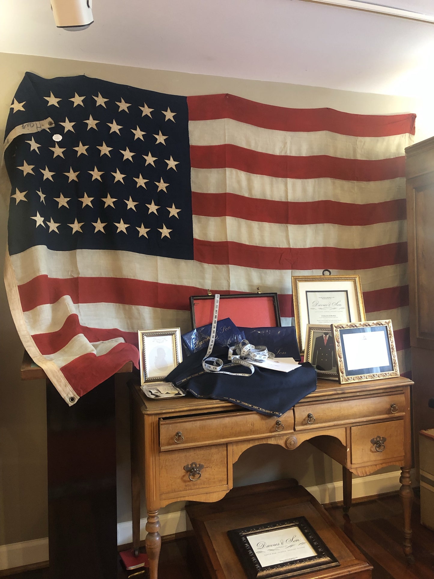 American Flag | 45 Star Vintage US Flag | 93 1/4" x 64" | Sterling and Burke-Vintage Flag-Sterling-and-Burke