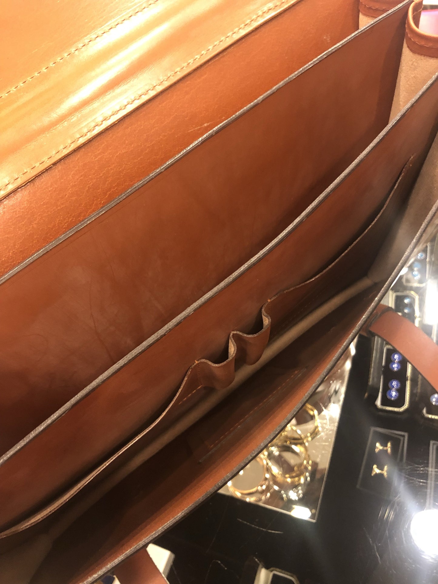 Sterling & Burke Strap Around Document Case in Dark London Tan with Brass-Business Bags-Sterling-and-Burke