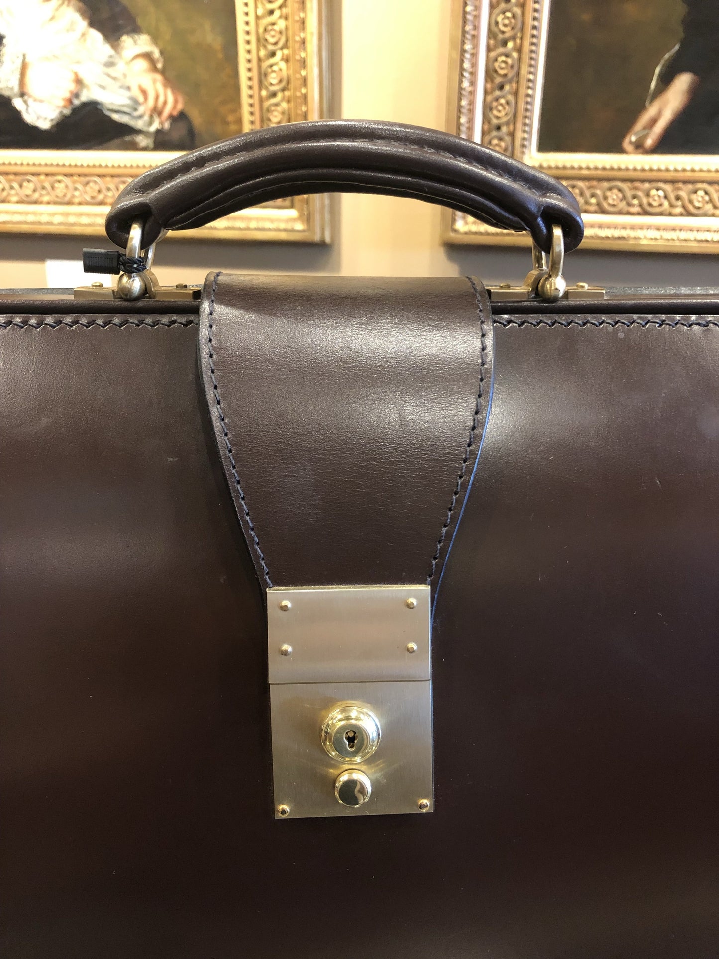 Sterling & Burke Top Frame Briefcase in Havana-Business Bags-Sterling-and-Burke