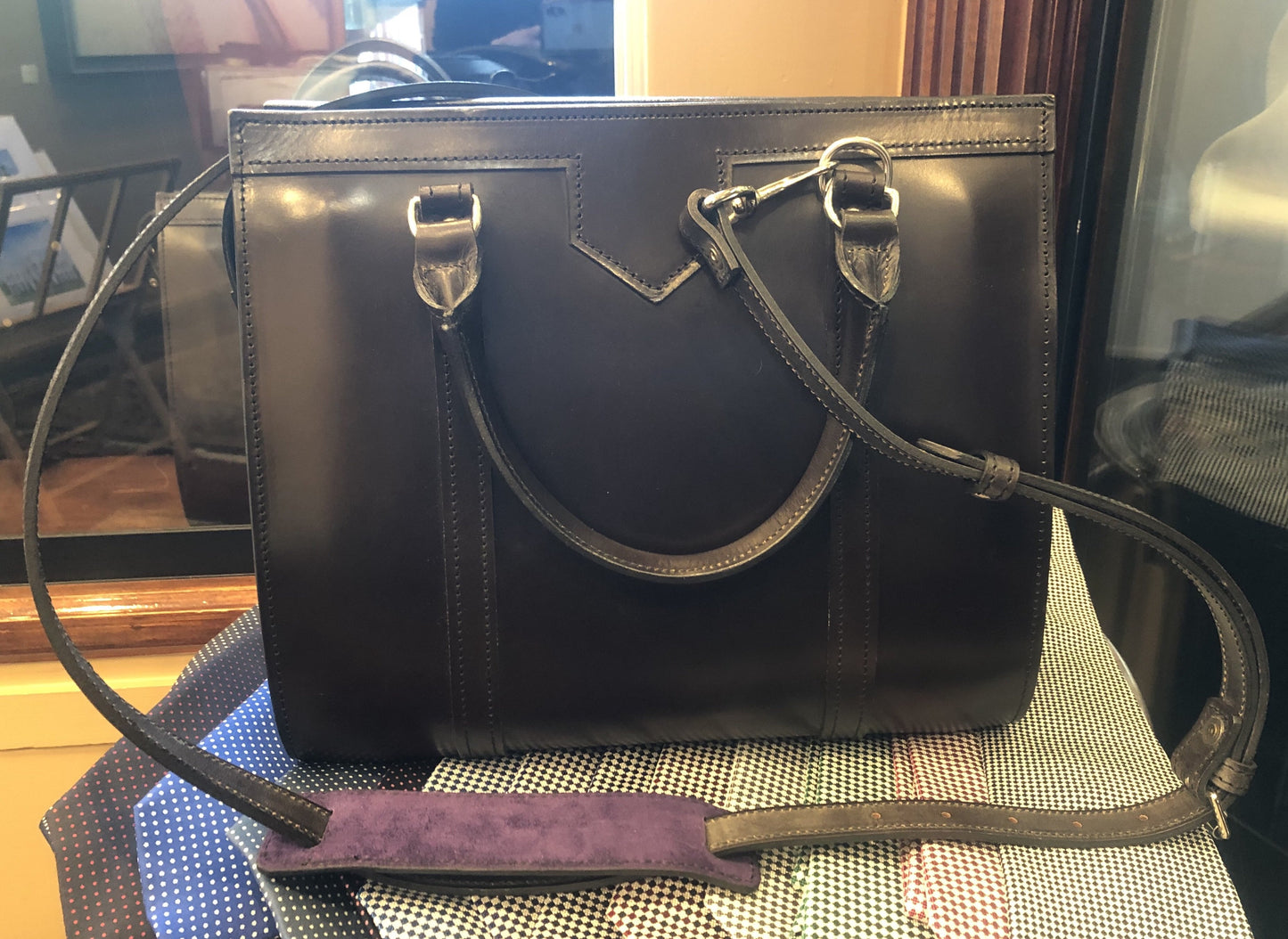 Sterling & Burke Classic Beatrice Handbag in Dark Havana-Handbag-Sterling-and-Burke