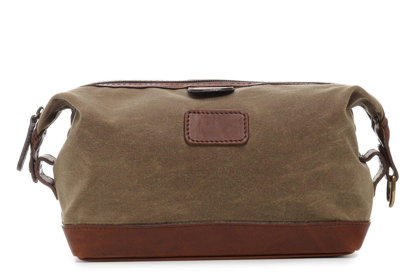 Ryder | Waxed Cotton Canvas | Zipper Toilet Kit | Travel Bag with Leather Trim | Made in America | Korchmar-Korchmar Travel-Sterling-and-Burke