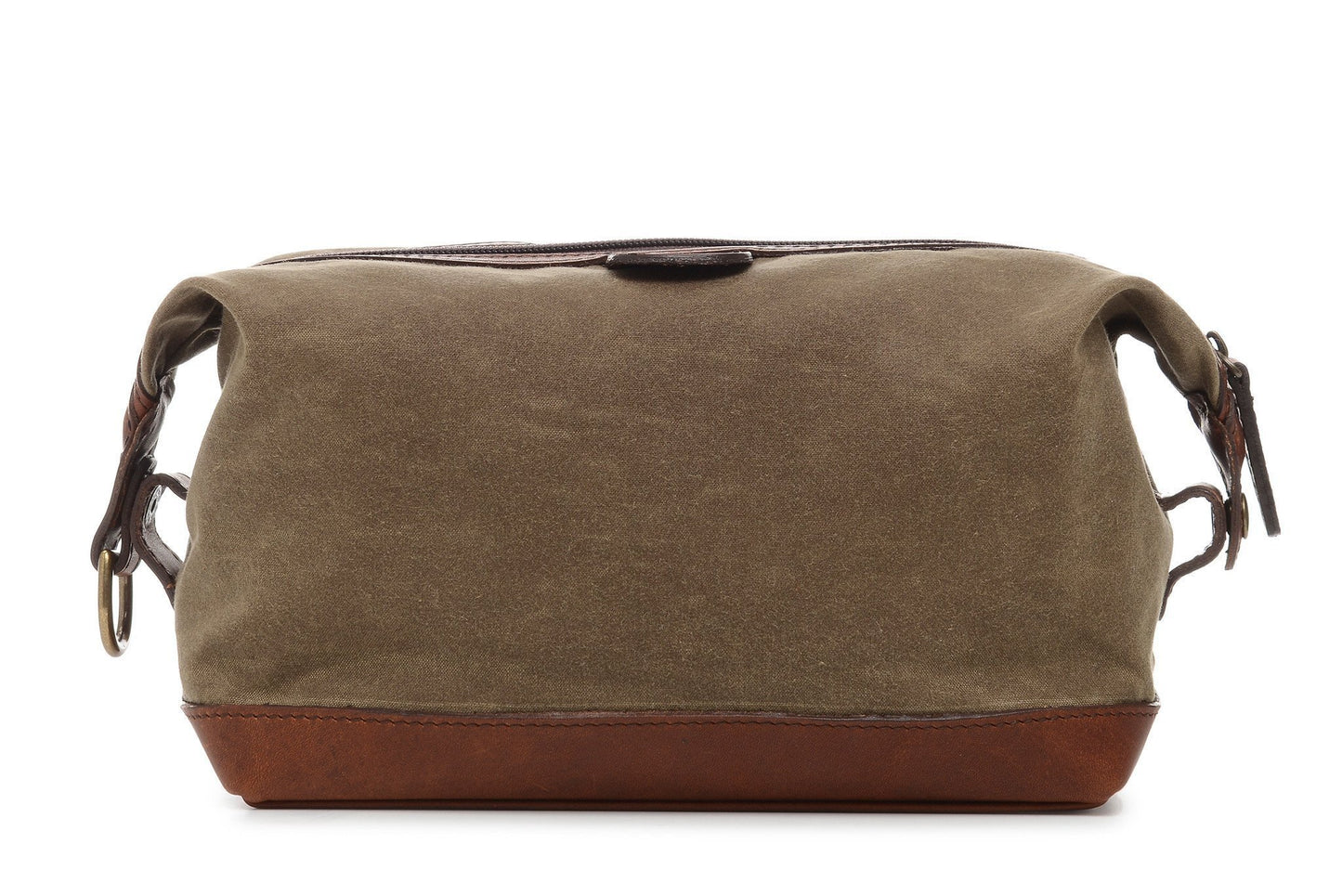 Ryder | Waxed Cotton Canvas | Zipper Toilet Kit | Travel Bag with Leather Trim | Made in America | Korchmar-Korchmar Travel-Sterling-and-Burke