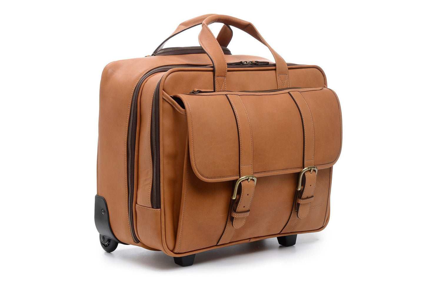Kenton Overnight Wheeled Leather Brief Bag-Korchmar Business-Sterling-and-Burke