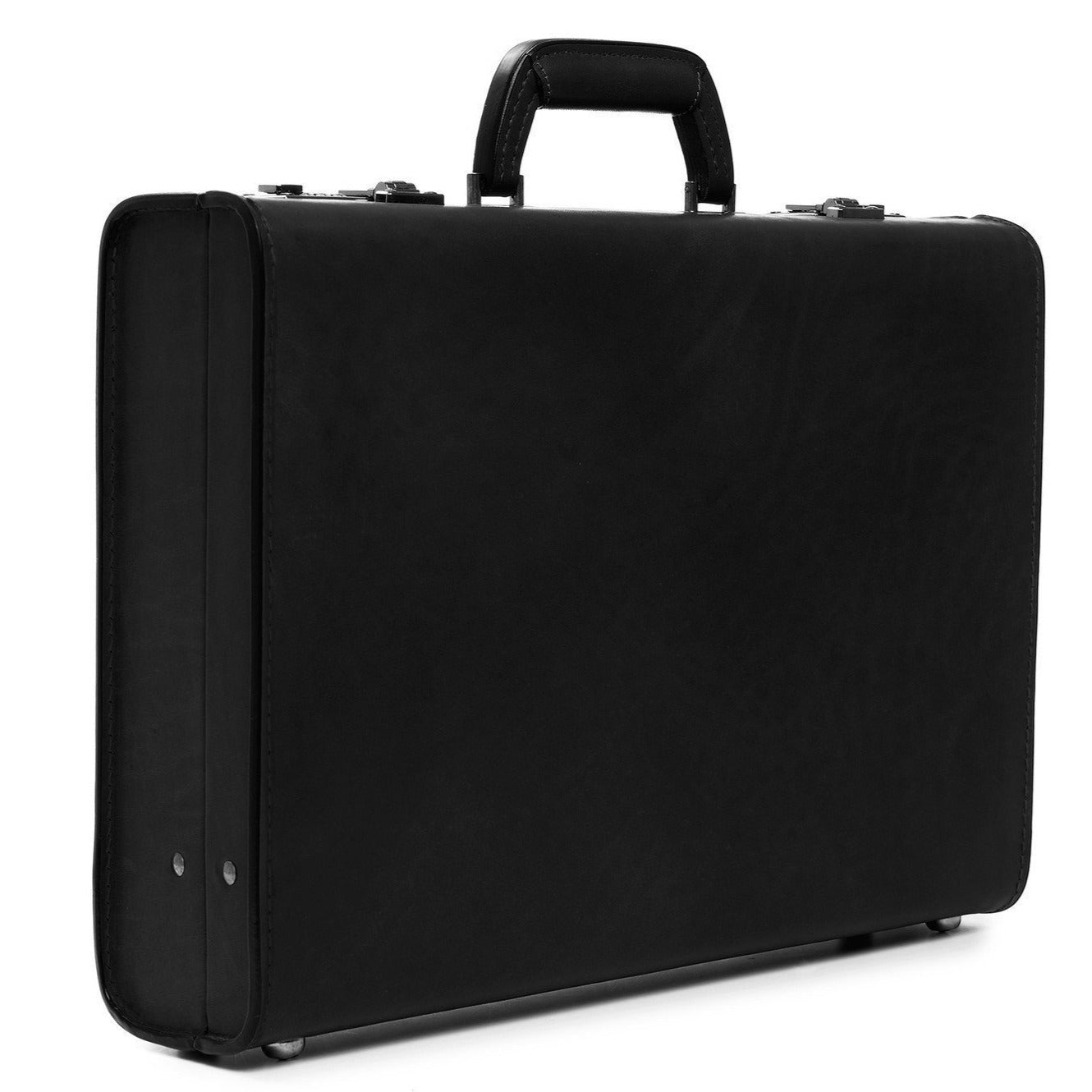 Attache Case | American Belting Leather | Monroe Classic | 4 Inch Leather Attache Brief Case | Monogram with Initials | Korchmar | Tan or Black-Attache-Sterling-and-Burke