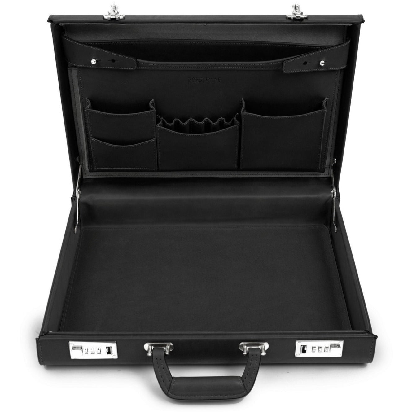 Attache Case | American Belting Leather | Monroe Classic | 4 Inch Leather Attache Brief Case | Monogram with Initials | Korchmar | Tan or Black-Attache-Sterling-and-Burke