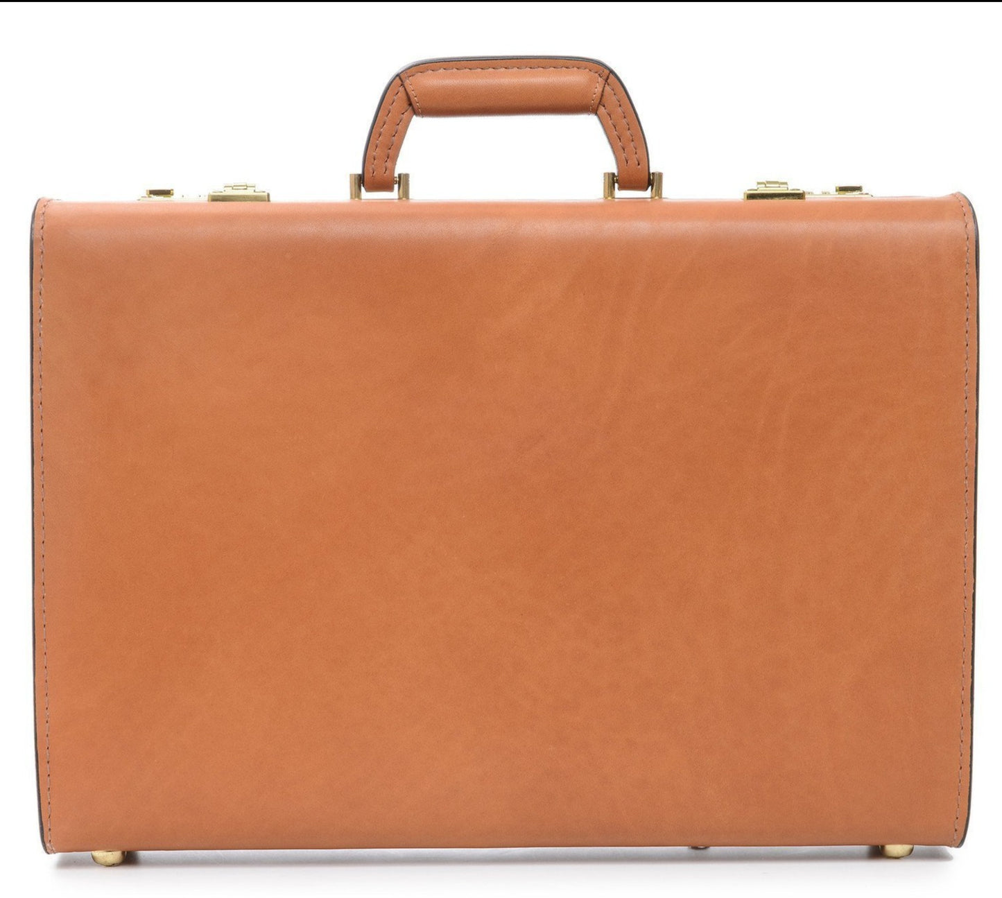Attache Case | American Belting Leather | Monroe Classic | 4 Inch Leather Attache Brief Case | Monogram with Initials | Korchmar | Tan or Black-Attache-Sterling-and-Burke